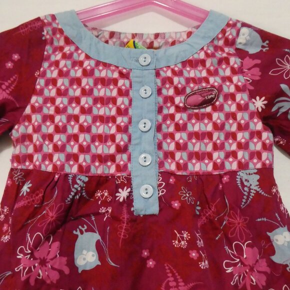 GAGOU TAGOU | 18-24 months | Long Sleeve Patchwork Baby Dress | Button-Up Front - Picture 4 of 15